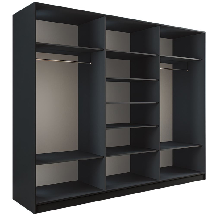 Шкафы-купе 3-х дверные, Шкаф-купе Эста 3-х дверный Стекла пудра/Доводчик 240х66х240