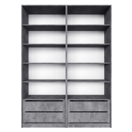 Шкаф распашной Е1 Локер 162х52.5х220 см,с двумя комплектами полок и двумя модулями