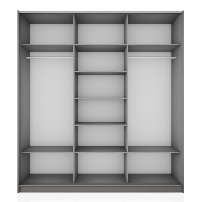 Шкафы-купе 3-х дверные, Шкаф-купе Прайм 3-х дверный Стекла черные/Зеркало/Доводчики 210х57х230