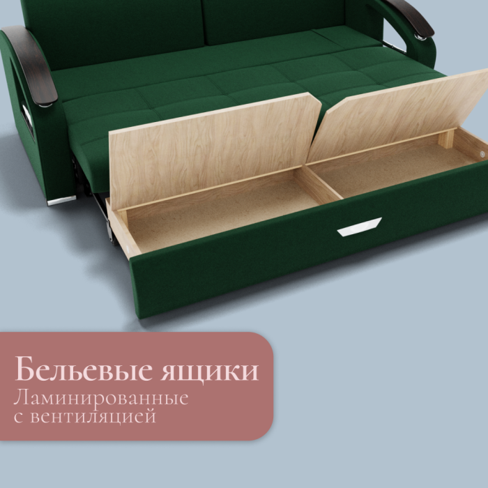 Диваны с ящиком для белья, Прямой диван Дубай-1 ППУ, велюр