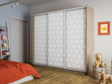 Шкафы-купе 3-х дверные, Шкаф-купе Экспресс 3-х дверный Фотопечать Калейдоскоп Стекла 180х60х240