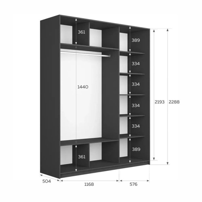 Шкафы-купе 3-х дверные, Шкаф-купе Прайм 3-х дверный Стекла пудра/ДСП/Доводчики 210х57х230
