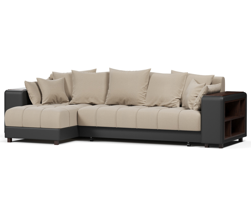 Диваны угловые в гостиную, Диван-кровать угловой  Дубай еврокнижка,велюр+экокожа