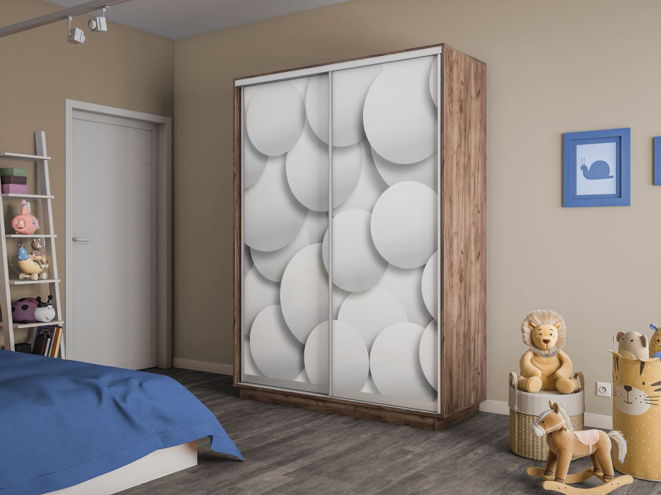 Шкафы-купе 2-х дверные, Шкаф-купе Экспресс 2-х дверный Фотопечать Шары Стекла 160х60х220