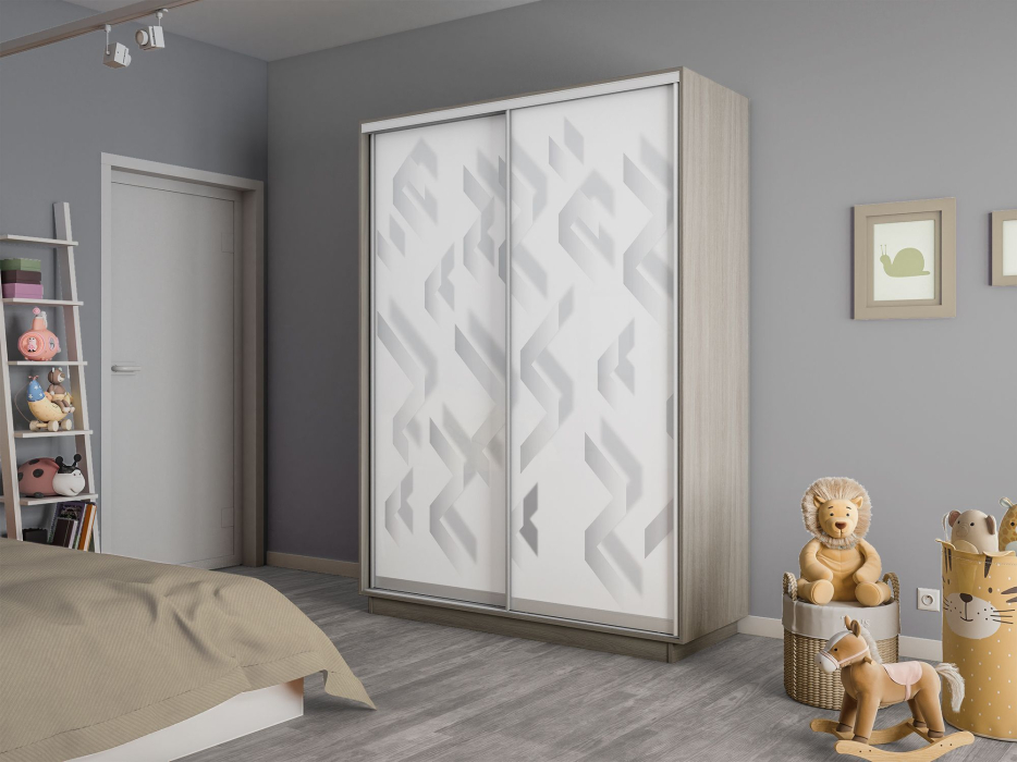 Шкафы-купе 2-х дверные, Шкаф-купе Экспресс 2-х дверный Фотопечать Ленты Стекла 160х45х240