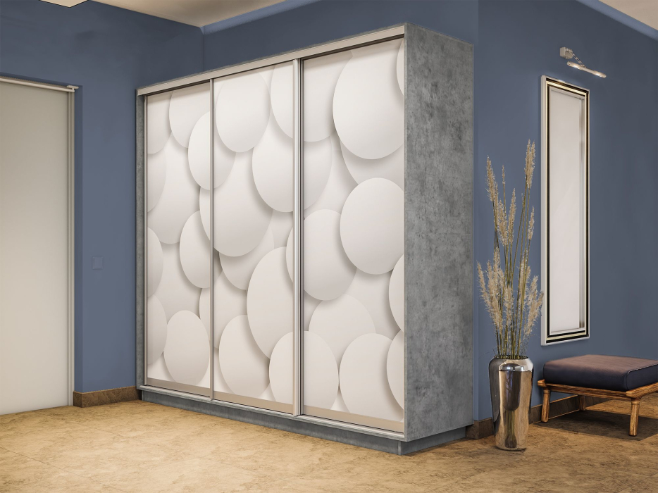 Шкафы-купе 3-х дверные, Шкаф-купе Экспресс 3-х дверный Фотопечать Шары Стекла 180х60х240