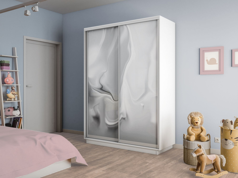 Шкафы-купе 2-х дверные, Шкаф-купе Экспресс 2-х дверный Фотопечать Шелк Стекла 140х60х220