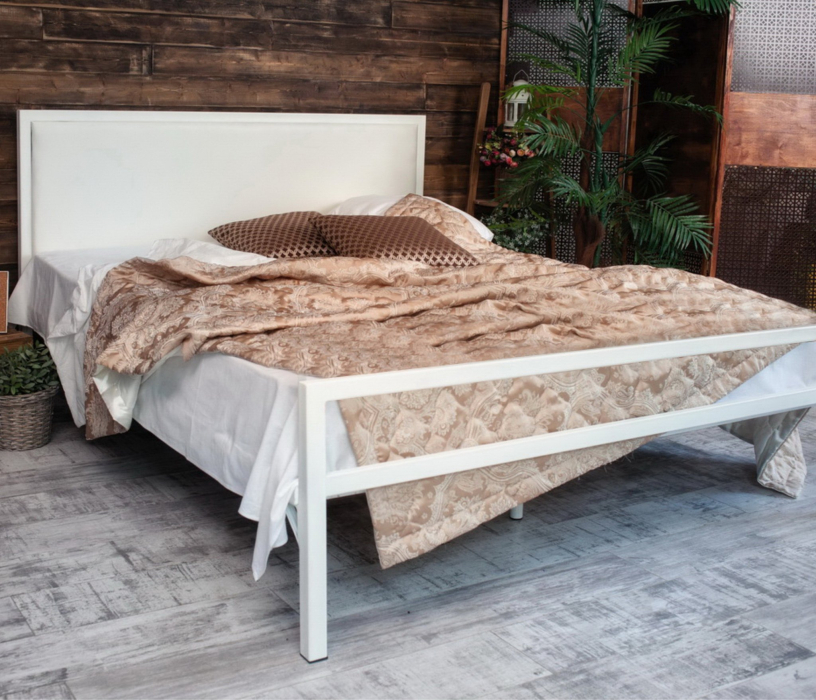 Кровати 140х200, Кровать в стиле лофт Лоренцо 1.4 (Белый)