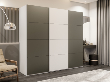 Шкаф-купе Эста 3-х дверный ДСП/Стекла хаки/Доводчик 270х66х240