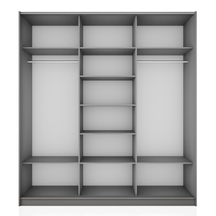 Шкафы-купе 3-х дверные, Шкаф-купе Прайм 3-х дверный Стекла белые/ДСП/Доводчики 210х57х230