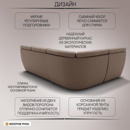 Угловой Диван Монако-3 ППУ, велюр