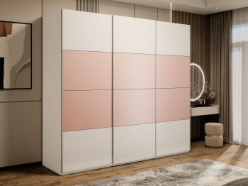 Шкаф-купе Эста 3-х дверный ДСП/Стекла пудра/Доводчик 270х66х240