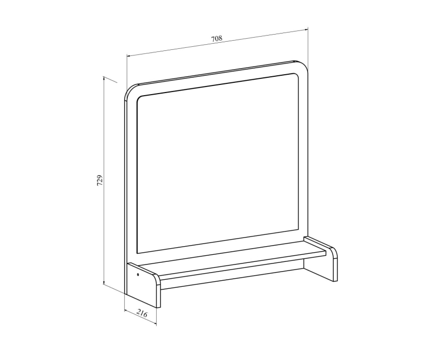Зеркала в спальню, Полка с зеркалом ТН-1