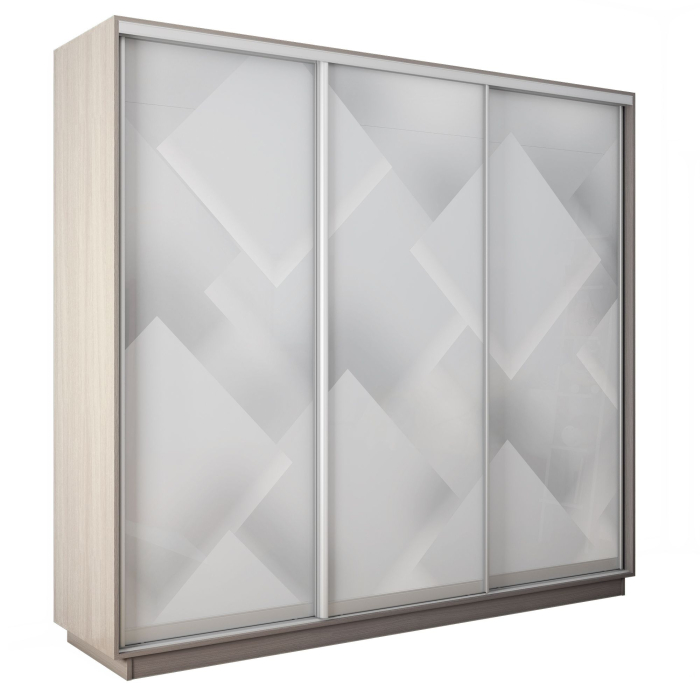 Шкафы-купе 3-х дверные, Шкаф-купе Экспресс 3-х дверный Фотопечать Квадрат Стекла 180х45х220