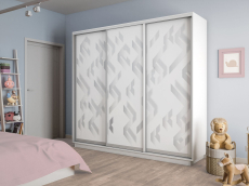 Шкафы-купе 3-х дверные, Шкаф-купе Экспресс 3-х дверный Фотопечать Ленты Стекла 240х60х220