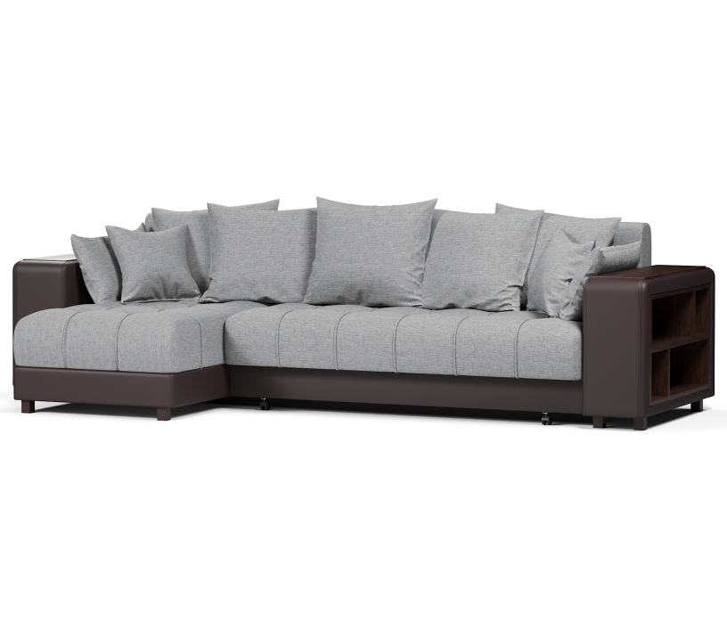 Диваны угловые, Диван угловой Дубай еврокнижка рогожка+экокожа