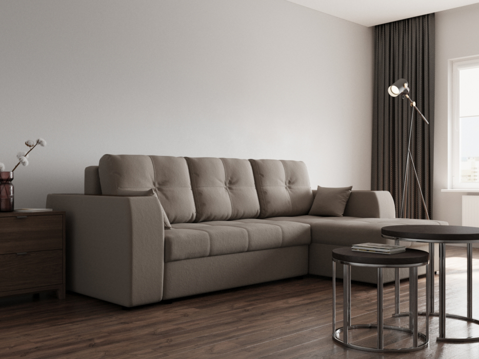 Диваны угловые в гостиную, Угловой диван Сенатор-3 ППУ, велюр