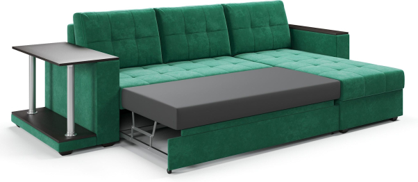 Диван-кровать угловой со столом Атланта Классик 145, велюр