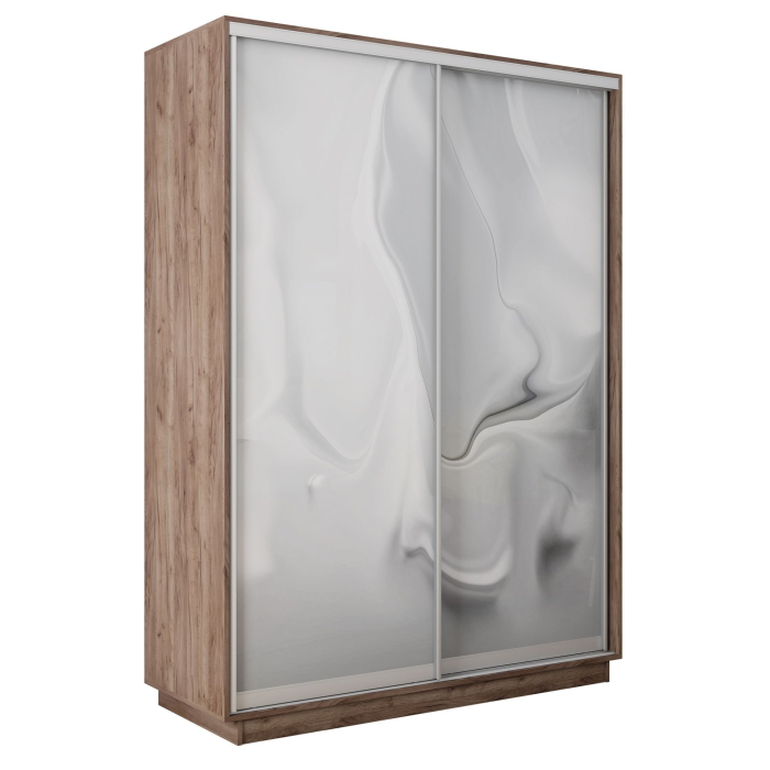 Шкафы-купе 2-х дверные, Шкаф-купе Экспресс 2-х дверный Фотопечать Шелк Стекла 160х60х220