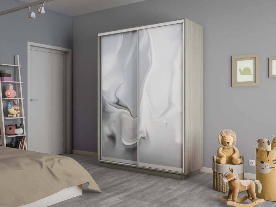 Шкафы-купе 2-х дверные, Шкаф-купе Экспресс 2-х дверный Фотопечать Шелк Стекла 140х45х240