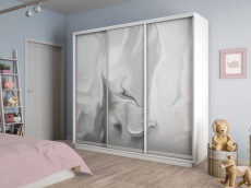 Шкафы-купе 3-х дверные, Шкаф-купе Экспресс 3-х дверный Фотопечать Шелк Стекла 210х60х240