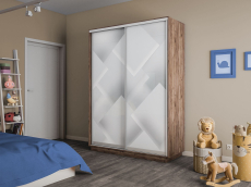 Шкафы-купе 2-х дверные, Шкаф-купе Экспресс 2-х дверный Фотопечать Квадрат Стекла 120х60х240