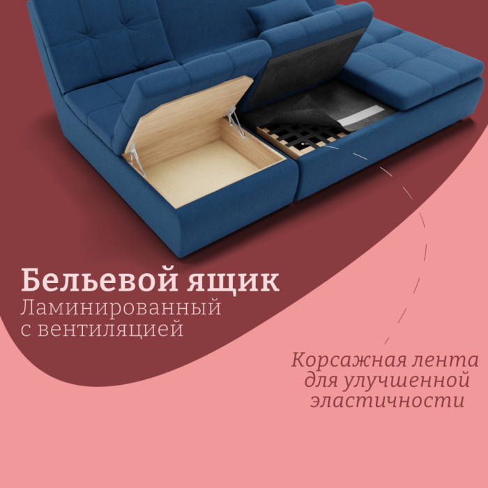 Диваны угловые в гостиную, Угловой диван Калифорния-2 ППУ, велюр