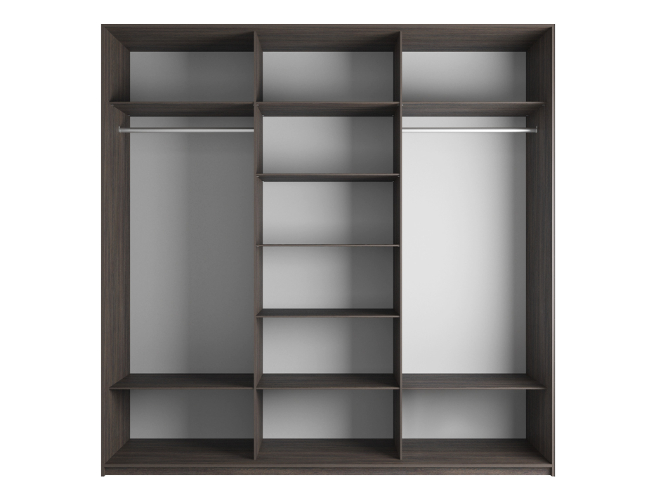 Шкафы-купе 3-х дверные, Шкаф Эста трио Стекло черное 2400 х 2700 х 660