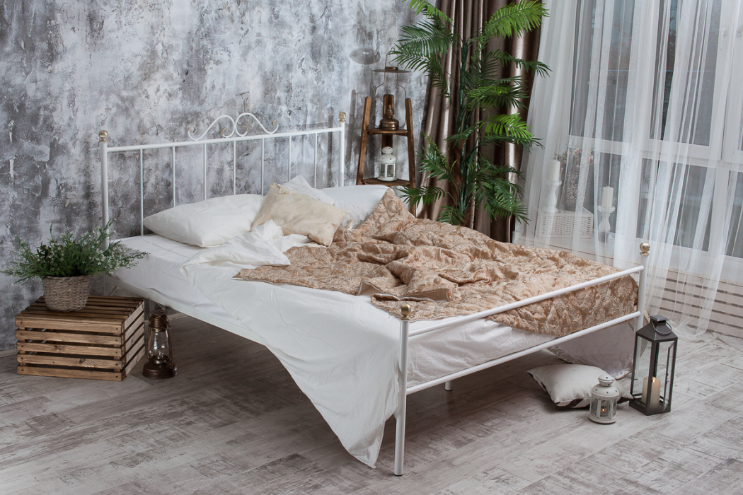 Кованые кровати, Кованая кровать Оливия 1.4 с одной спинкой