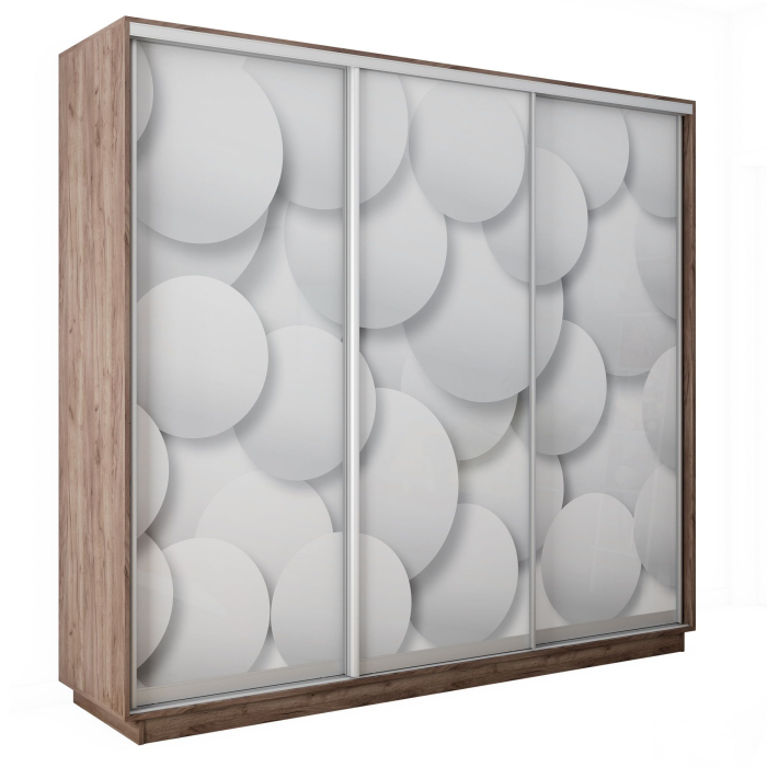Шкафы-купе 3-х дверные, Шкаф-купе Экспресс 3-х дверный Фотопечать Шары Стекла 180х60х240