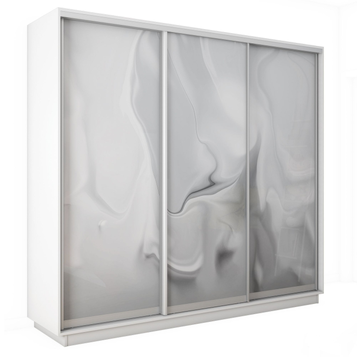 Шкафы-купе 3-х дверные, Шкаф-купе Экспресс 3-х дверный Фотопечать Шелк Стекла 210х45х240