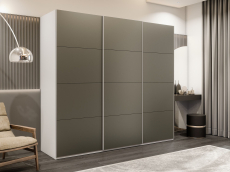 Шкафы-купе 3-х дверные, Шкаф-купе Эста 3-х дверный Стекла хаки/Доводчик 240х66х240