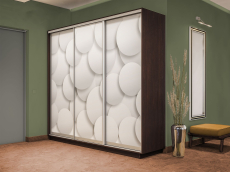 Шкафы-купе 3-х дверные, Шкаф-купе Экспресс 3-х дверный Фотопечать Шары Стекла 240х60х220