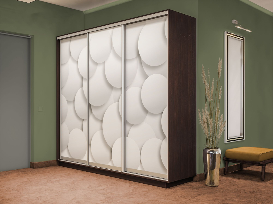 Шкафы-купе 3-х дверные, Шкаф-купе Экспресс 3-х дверный Фотопечать Шары Стекла 240х60х220