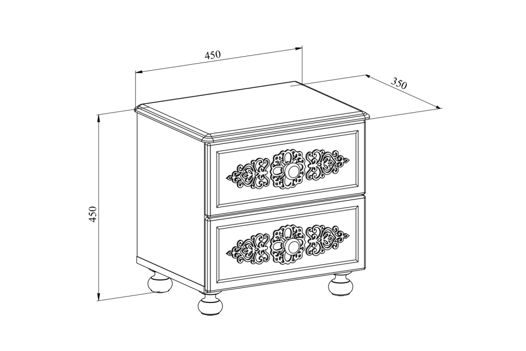 Прикроватные тумбы, Тумба прикроватная Ассоль АС-4