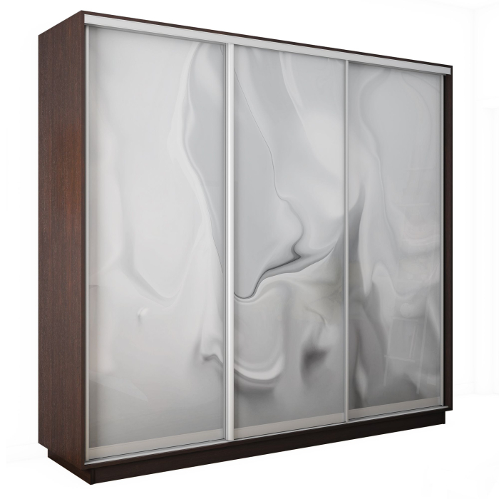 Шкафы-купе 3-х дверные, Шкаф-купе Экспресс 3-х дверный Фотопечать Шелк Стекла 210х60х220