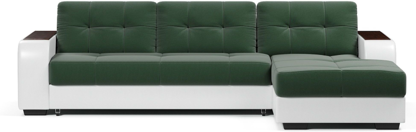 Диван-кровать угловой дельфин Брюссель,велюр+экокожа