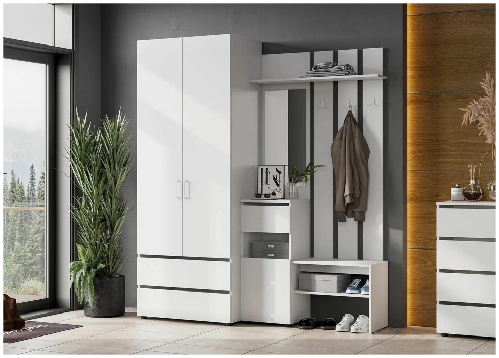 Прихожие, Вешалка с зеркалом Серия 2 МС Токио