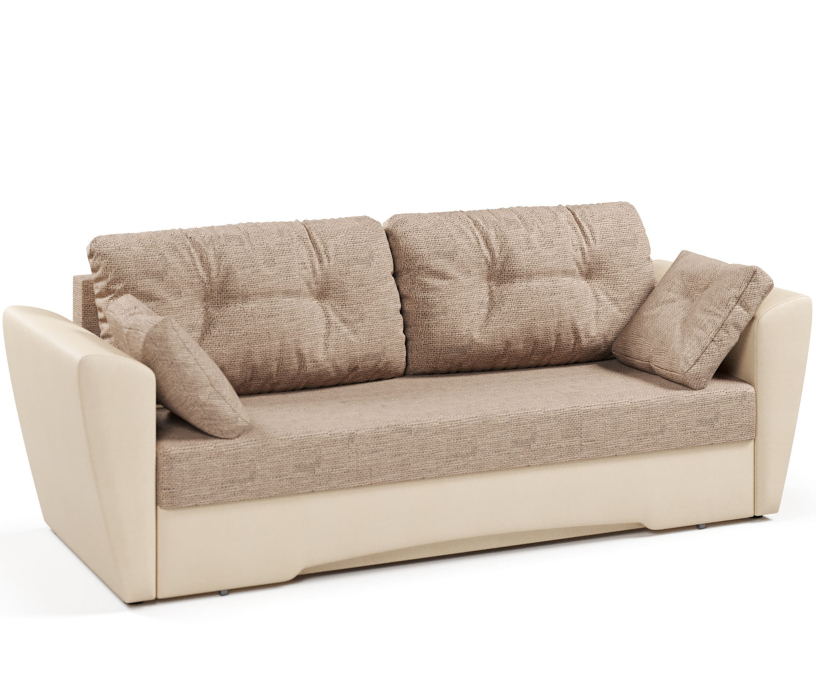 Диваны прямые, Диван-кровать прямой Амстердам еврокнижка,рогожка+экокожа