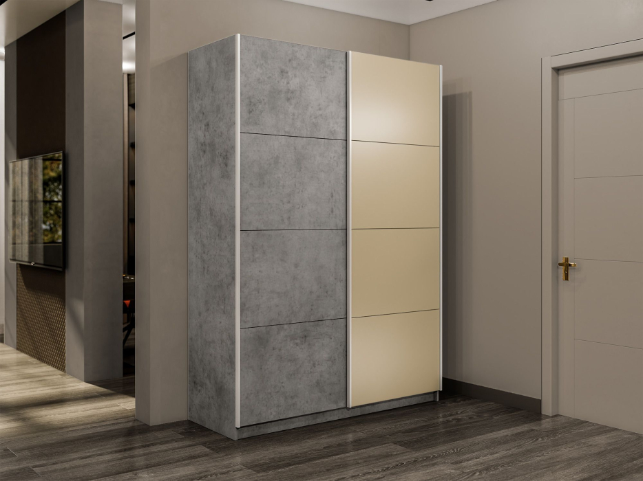 Шкафы-купе 2-х дверные, Шкаф-купе Прайм 2-х дверный ДСП/Стекло фисташка/Доводчики 160х57х230