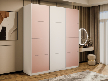 Шкаф-купе Прайм 3-х дверный Стекла пудра/ДСП/Доводчики 180х57х230