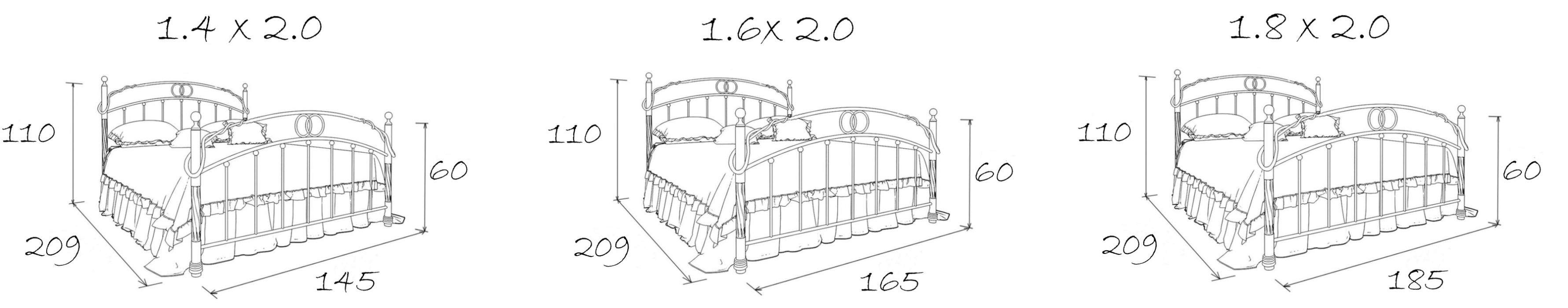 Кованые кровати, Кованая кровать Лацио 1.6 с одной спинкой