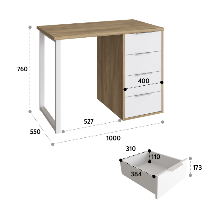 Прямые, Стол письменный С-414