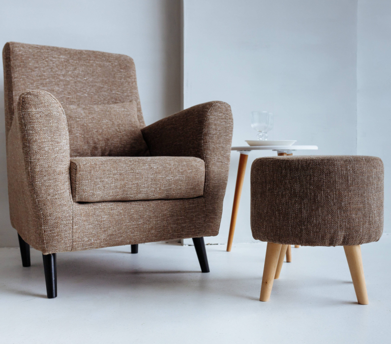 Пуф в прихожую, Пуф Лаки, рогожка