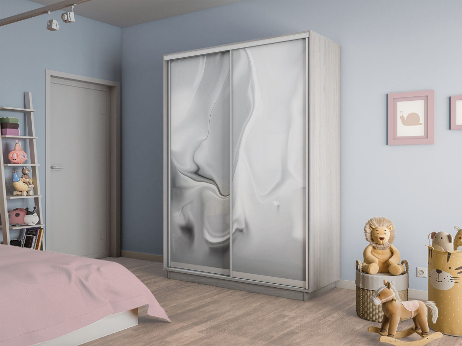 Шкафы-купе 2-х дверные, Шкаф-купе Экспресс 2-х дверный Фотопечать Шелк Стекла 140х45х240