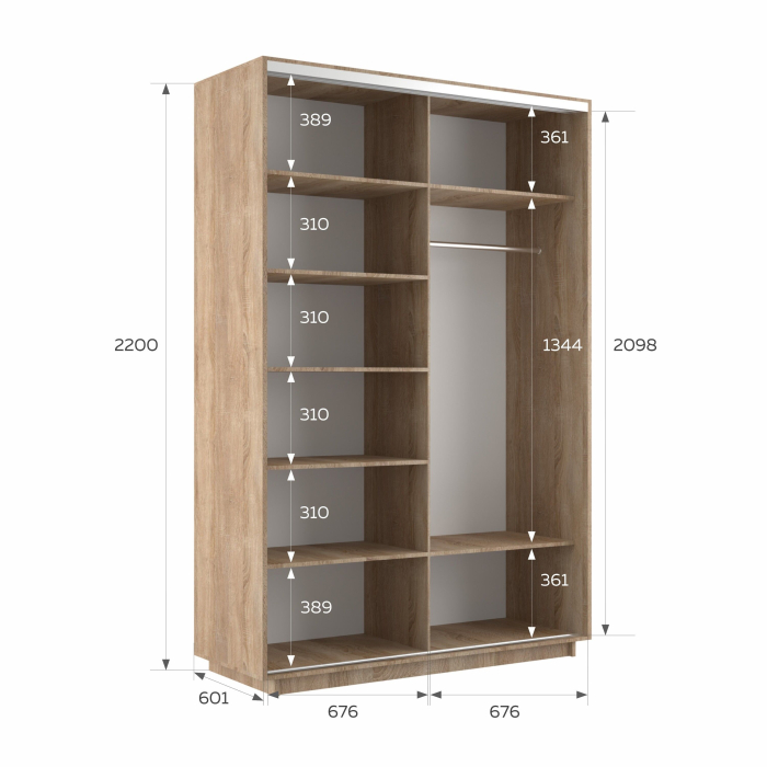 Шкафы-купе 2-х дверные, Шкаф-купе Экспресс 2-х дверный Фотопечать Квадрат Стекла 140х60х220