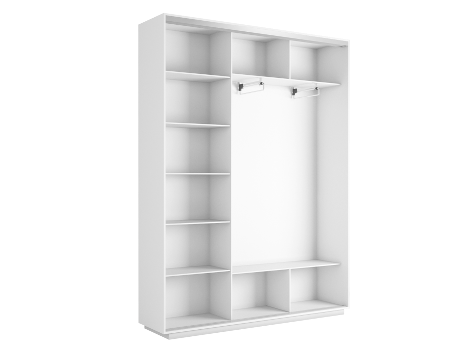 Шкафы-купе 3-х дверные, Шкаф-купе Экспресс Медиум (2 зеркала) трио 2200 x 1800 x 450