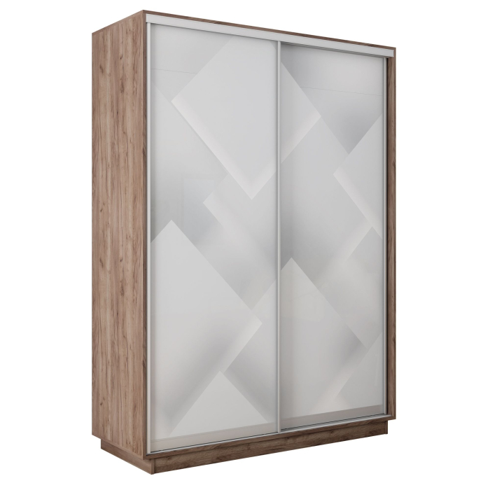 Шкафы-купе 2-х дверные, Шкаф-купе Экспресс 2-х дверный Фотопечать Квадрат Стекла 160х45х240