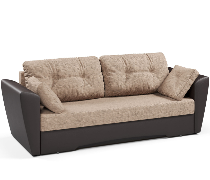 Диваны прямые, Диван-кровать прямой Амстердам еврокнижка,рогожка+экокожа