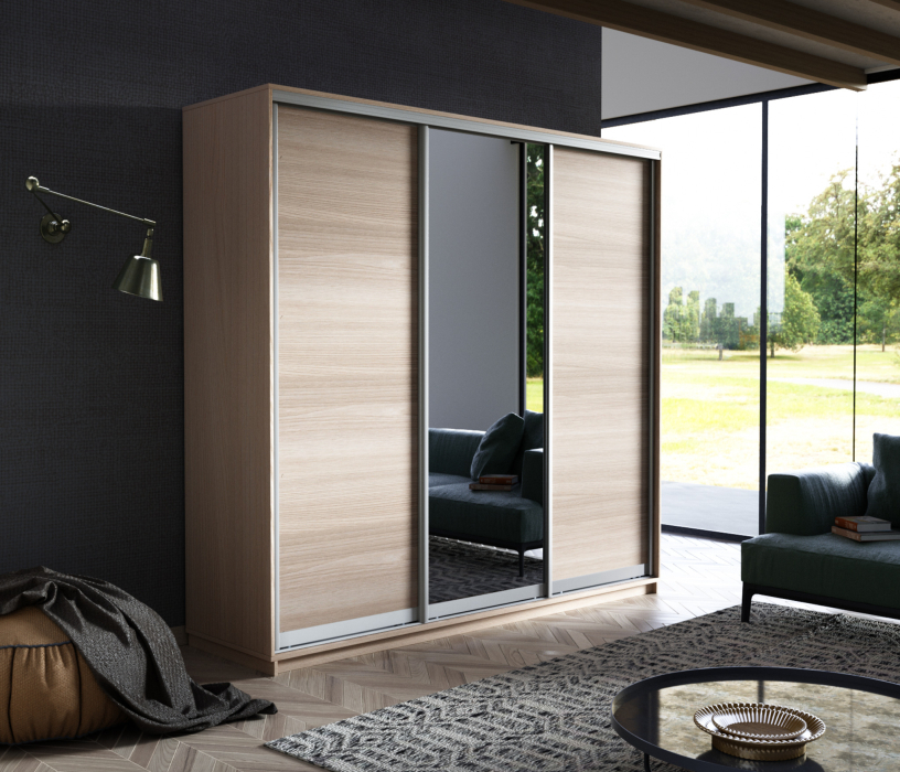 Шкафы-купе, Шкаф-купе Экспресс Медиум (1 зеркало) трио 2200 x 1800 x 600